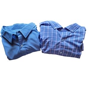 Gold Series DXL Brand Big Men's Dress Shirts Set of 2 Continuous Comfort Size 22